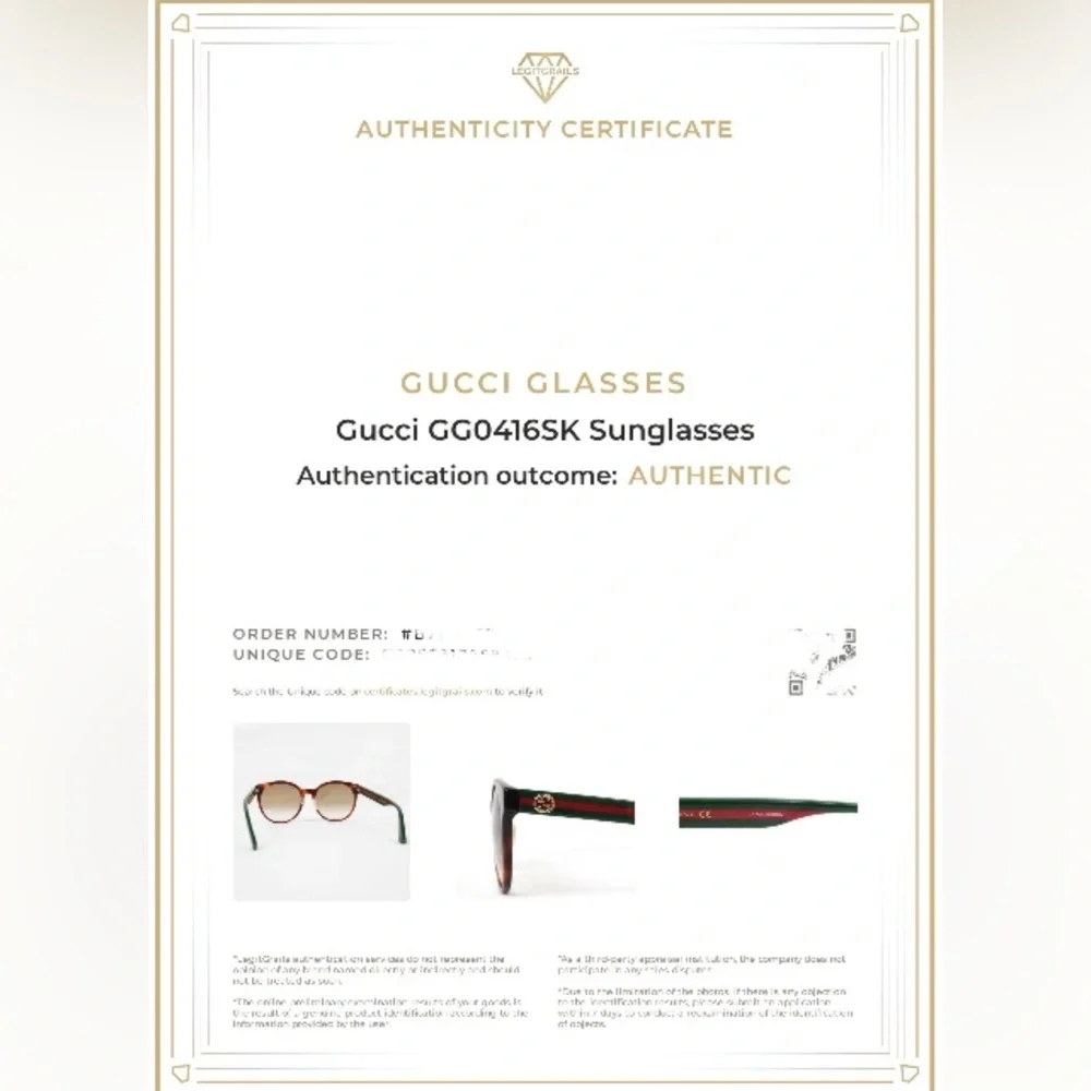 NEW [Gucci] Authenticated Luxury Round Sunglasses in Tortoiseshell/Green Acetate - Picture 15 of 15